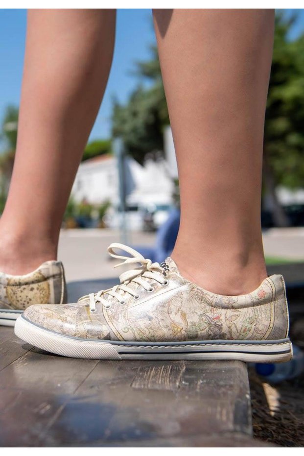 Men's Vegan Leather Multicolored Sneakers - Astronomy Map Design