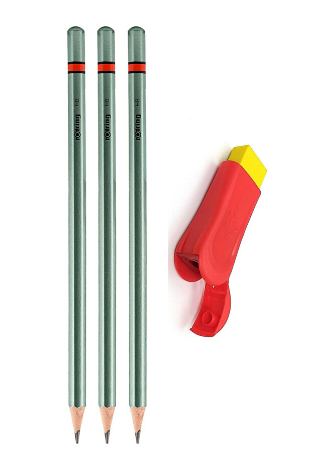 Pencil Sharpener with Eraser and Rotring Pencil Set