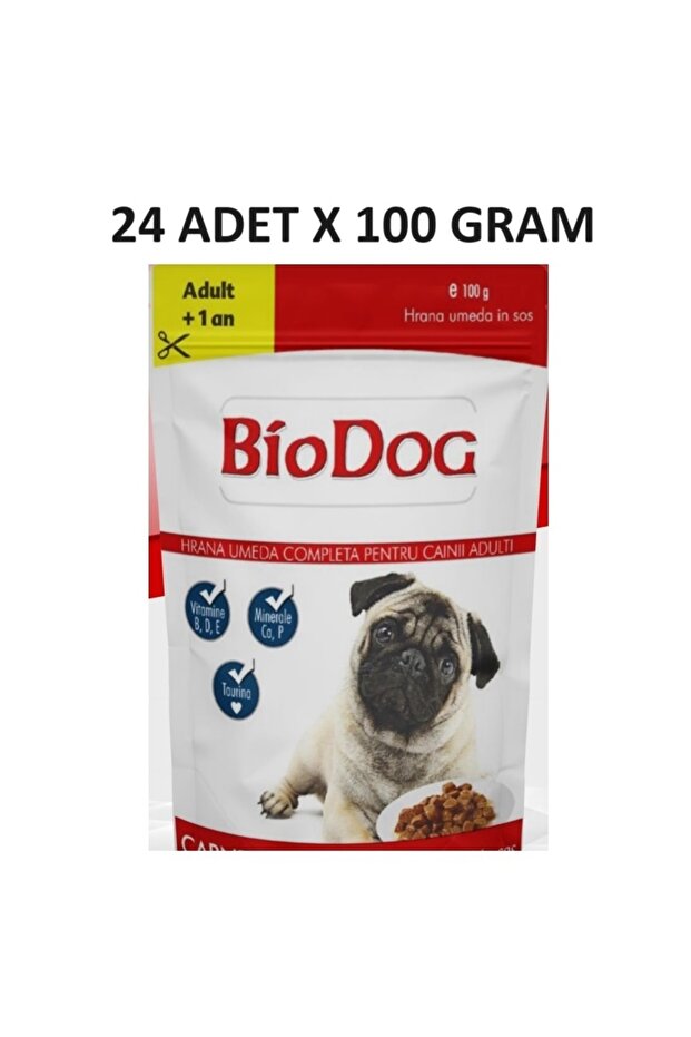 Biodog Biftekli ve Tavuklu Yetişkin Köpek Yaş Maması 100 Gr x 24 Adet - 1