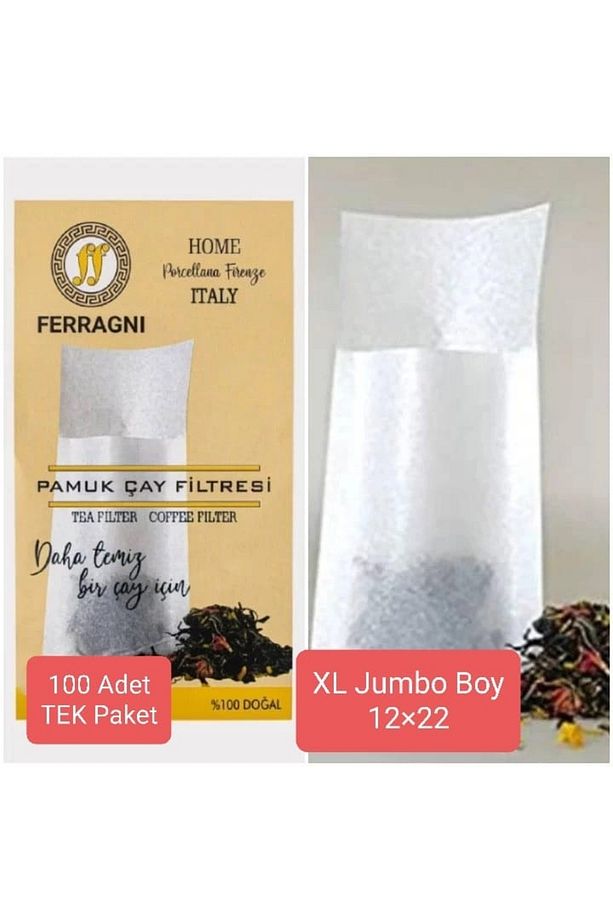 Çay Demleme Poşeti (Çay Filtresi) XL JUMBO BOY Tek Paket (100 Adet) - 1