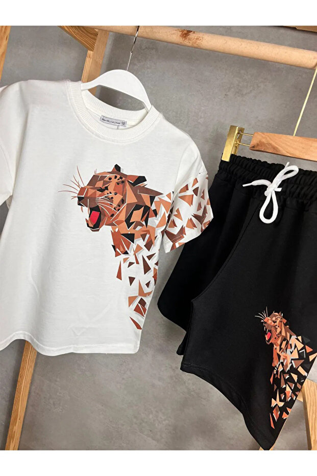 TIGER PATTERN SUMMER BOY'S BOTTOM TOP SET