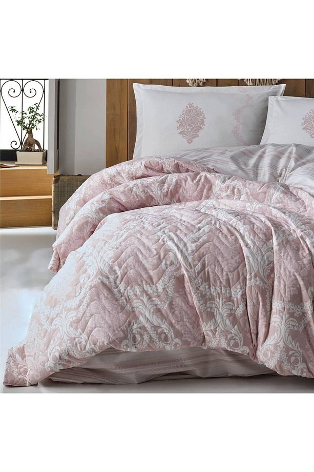 Ranforce 100% Pamuk Tek Kişilik Dört Mevsim Set Fiorita V1 Pembe - 2