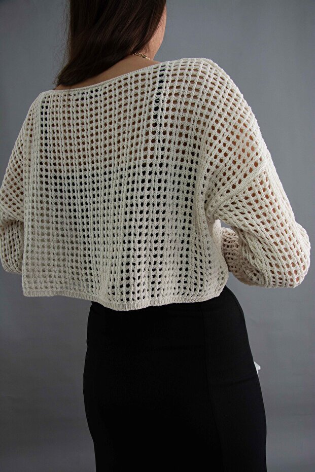 Delikli Crop Bluz - 6