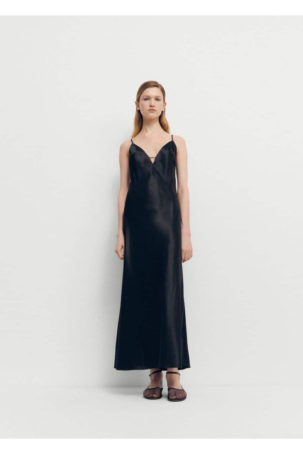 İpek Saten Elbise - 1