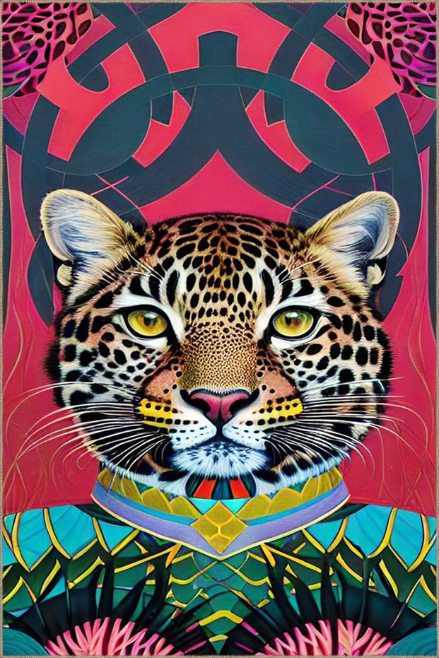 Tiger Red Patterned Woven Base Miravip7043