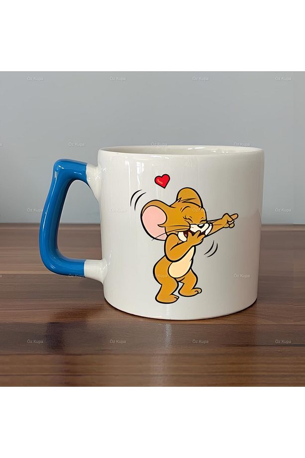 Tom ve Jerry Baskılı Çift 2'li Lüks Kupa Bardak - 2