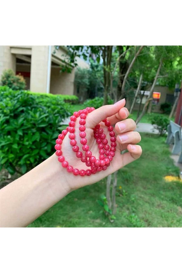 Pink Rose Quartz Natural Love Stone Women's Bracelet