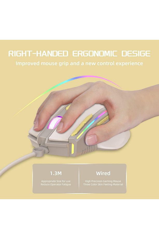 M2 Kablolu Espor Oyuncu Mouse RGB 12800 DPI Ledli Gaming Mouse Software 9 Makro Sensor - 6
