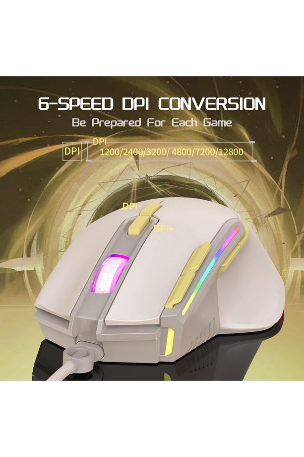 M2 Kablolu Espor Oyuncu Mouse RGB 12800 DPI Ledli Gaming Mouse Software 9 Makro Sensor - 7