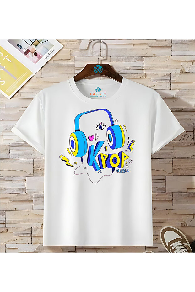 K-Pop Headphone Chest Printed Oversize Unisex T-Shirt