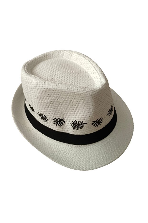 قبعة فيدورا قبعة رعاة البقر الناعمة بنمط النخيل - 1