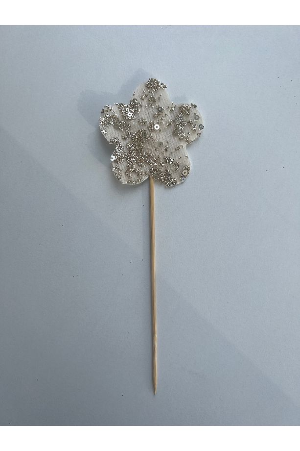 Pullu Çiçek Pasta Süsü / Cupcake süsü - 5 adet - 4