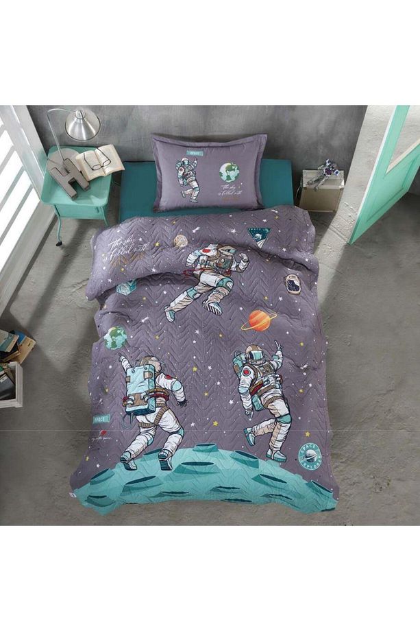 Ranforce 100% Pamuk Tek Kişilik Dört Mevsim Set Space Antrasit - 3
