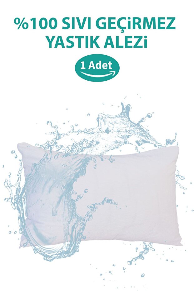 Water Liquid Proof Pillow Cover Cotton Zippered Anti-Sweat Pillow Protective Case 1 Piece