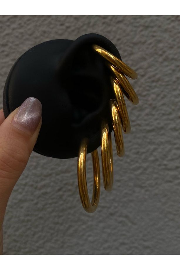 Çelik Gold 6 Lı Küpe Seti - 2