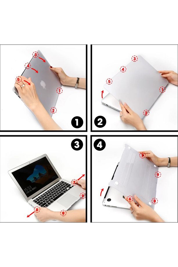 Apple Macbook Air 13 M1 A2337 A2179 A1932 Uyumlu Anti Finger Print Kapak Kılıf - 6