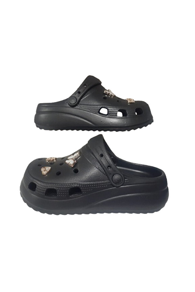 Women's Black Stone Orthopedic Hospital Nurse Doctor Sea Beach Pool Slippers Akb659-979