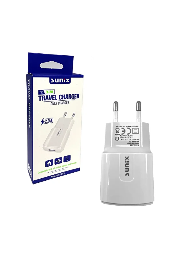 2.1 Amper Şarj Adaptörü Tek Başlık 12w 5v 2.1a Şarj Aleti - 3