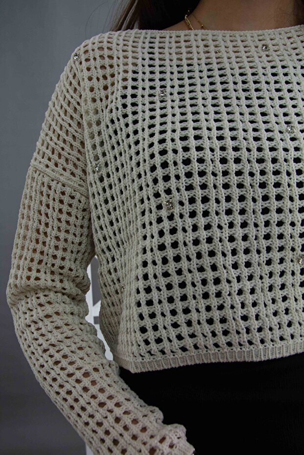 Delikli Crop Bluz - 7