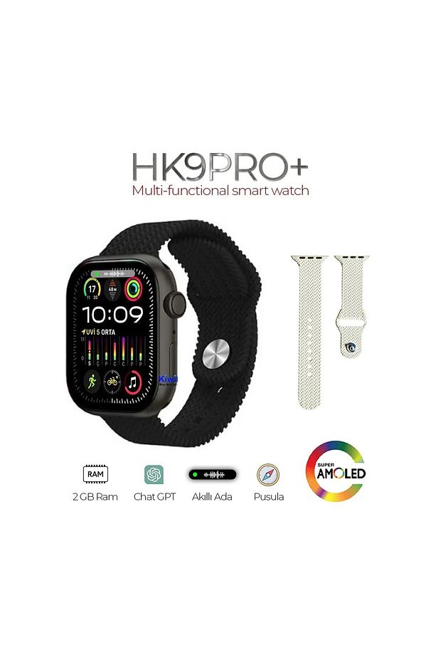 ANDROİD-İOS UYUMLU BİLDİRİMLERİ GÖREBİLİR VE KONUŞABİLİME Hk 9 Pro PLUS Akıllı Saat (Amoled Ekran) - 7