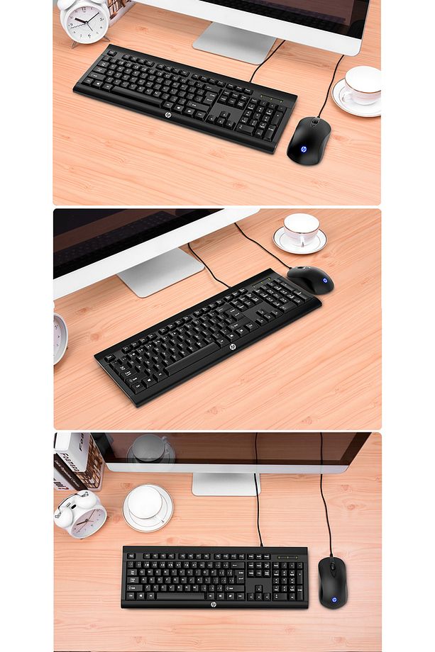 KM100 Kablolu Klavye Mouse Set Kurulumu Kolay Tak Çalıştır Şık Zafir Modern Tasarım Türkçe Q Klavye - 5