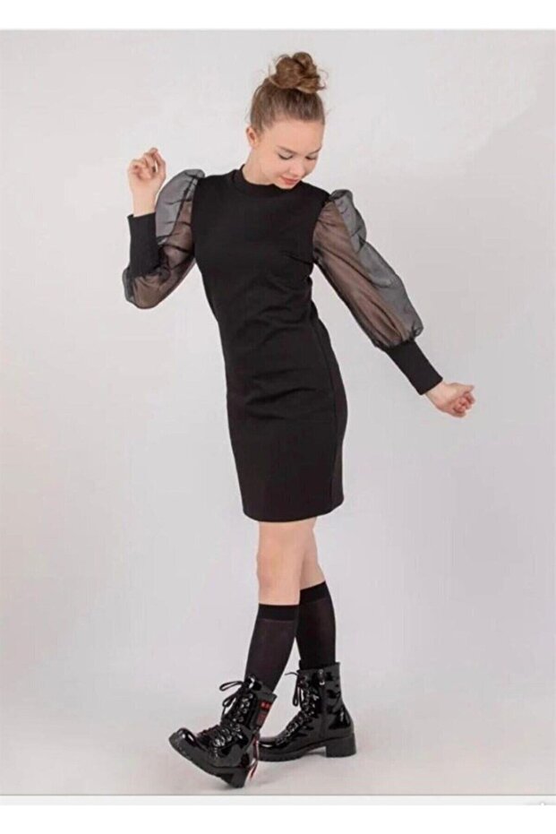 Balloon Sleeve Girl's Dress