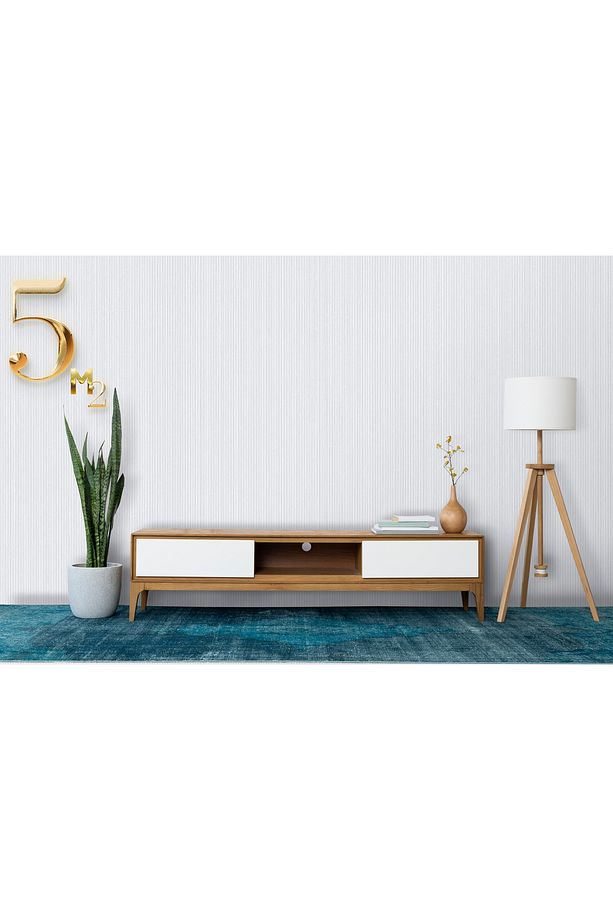Zümrüt 5666 Düz Yollu Hafif Kabartma Sade Desen Duvar Kağıdı (5 M²) - 3