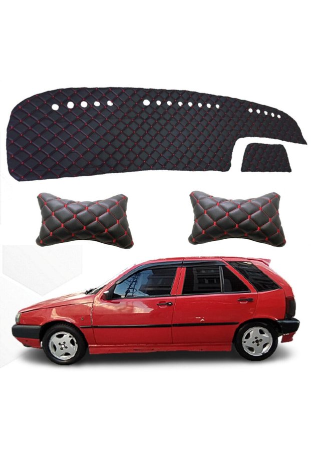 Fiat Tipo Neck Support + Dashboard Mat Black-Red
