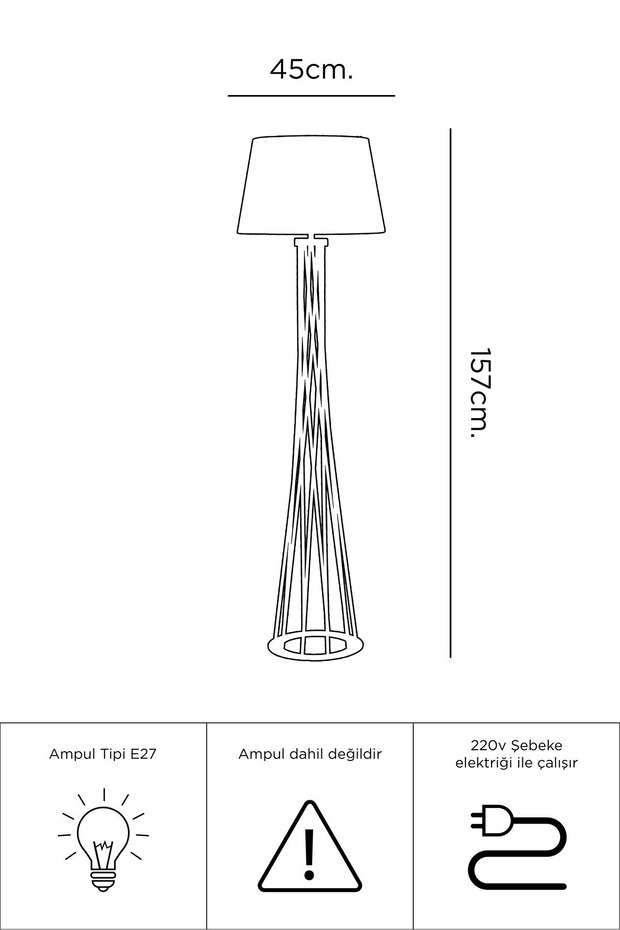 مصباح أرضي أسود حديث - 2
