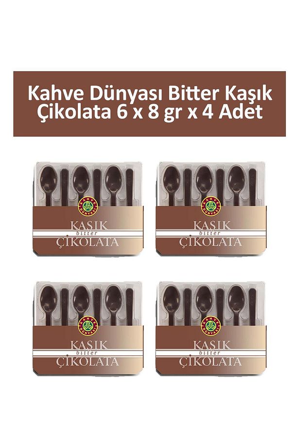 Bitter Kaşık Çikolata 6 x 8 gr x 4 Adet - 1