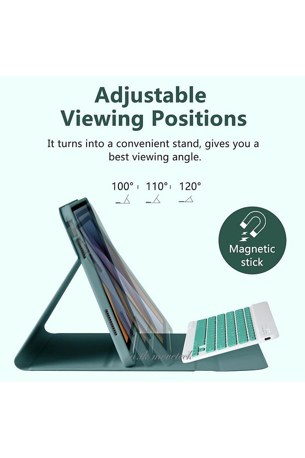 İpad Air 4/5/6 Nesil Air 11 2025 M3 Uyumlu Tablet Klavyeli Kılıf Bluetooth Kalem Bölmeli Stand - 6
