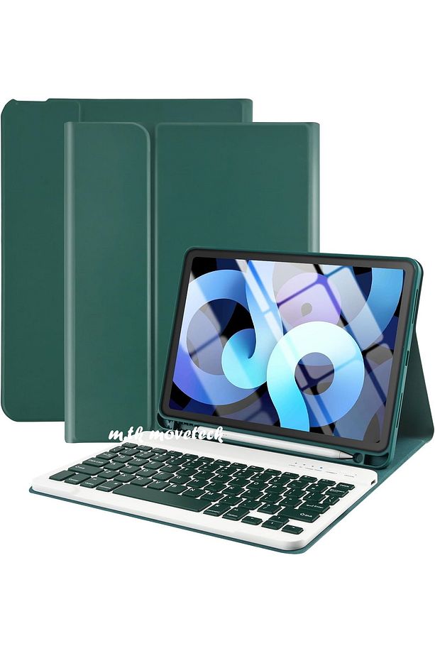 İpad Air 4/5/6 Nesil Air 11 2025 M3 Uyumlu Tablet Klavyeli Kılıf Bluetooth Kalem Bölmeli Stand - 1
