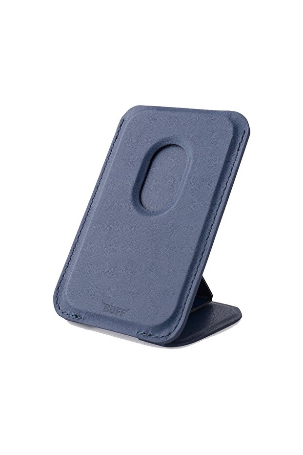 iPhone WalletMag Stand Deri Cüzdan Blue - 3