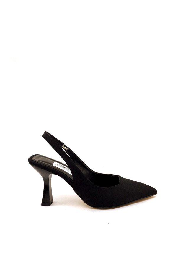 CC 809 9 Cm Black Open Back Women's Heeled Shoes