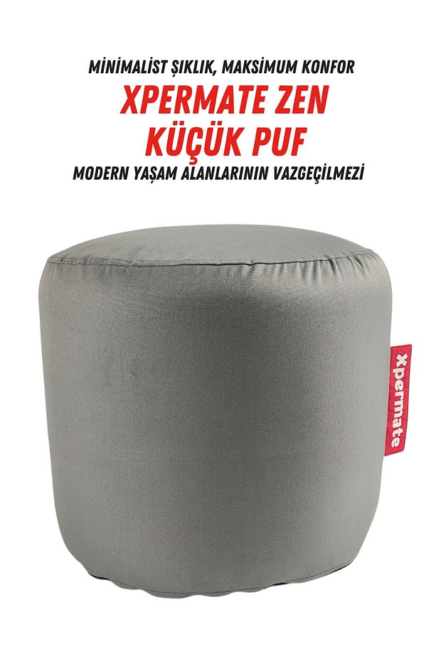 Sunset Puf Bench Fermuarlı Puf Yıkanabilir Kılıf Ayak Ucu Puf Ve Makyaj Koltugu 40x40 Antrasit - 1
