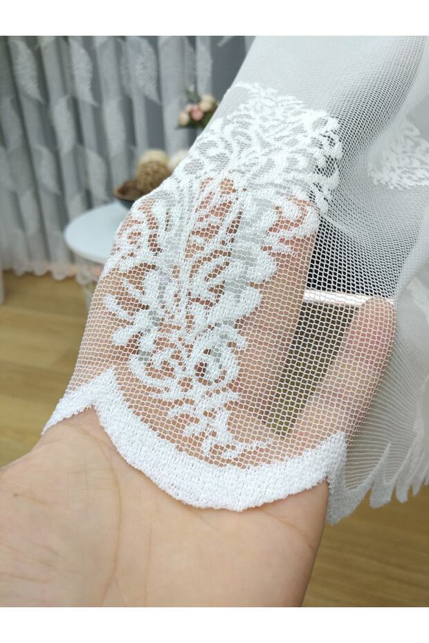 Modern Damask Desenli Tül Perde, 100x260, Normal Pile, 1/2.5 - 1