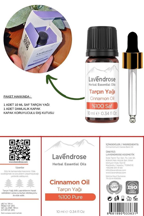 Tarçın Yağı %100 Saf- Bitkisel Aromaterapi Tarçın Uçuçu Yağı 10ml- Cinnamon Oil - Difizöre Uygun - 4