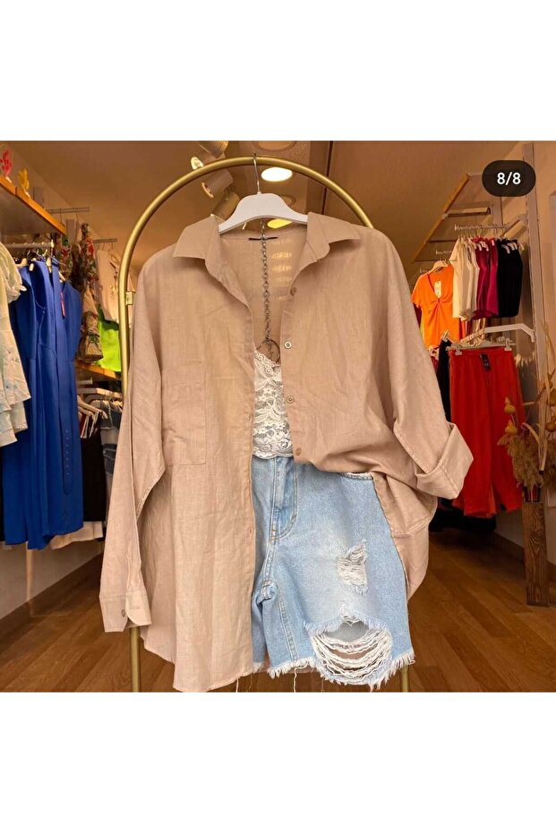 Oversized BEIGE Linen SHIRT