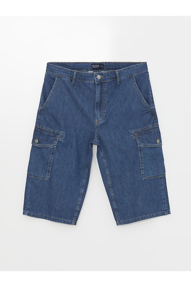 Standart Kalıp Erkek Jean Bermuda - 6