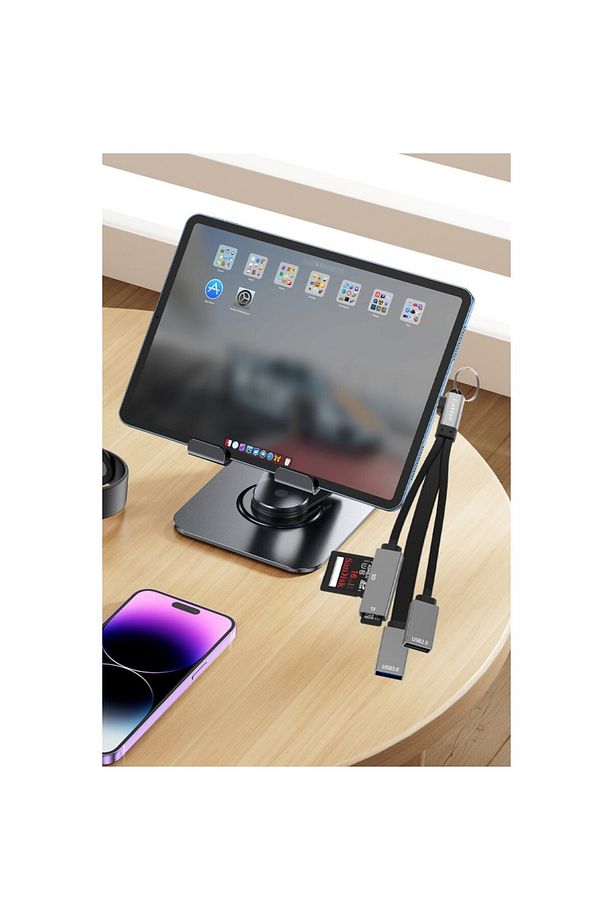 4in1 Type-C to USB 3.0 / USB 2.0 / SD Kart / TF Kart Dönüştürücü Çoklayıcı Hub + OTG Çevirici - 2