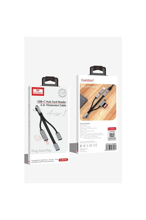 4in1 Type-C to USB 3.0 / USB 2.0 / SD Kart / TF Kart Dönüştürücü Çoklayıcı Hub + OTG Çevirici - 6