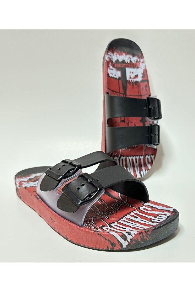 NON-SLIP ANATOMIC SOLE ADJUSTABLE BUCKLE BEACH, POOL, BALCONY, Terrace, BATHROOM, HOME AND STREET SLIPPERS