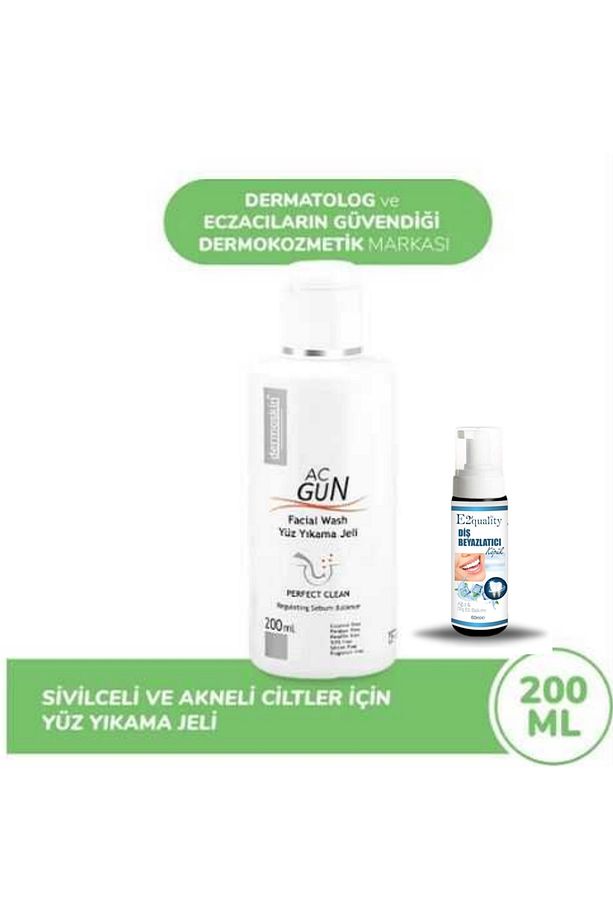 Acnegun Yüz Yıkama Jeli 200 ml + Diş Beyazlatıcı Köpük Hediye - 1