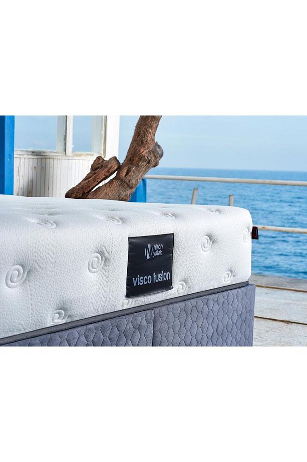 Visco Fusion 90x200 Cm Tek Kişilik Paket Yaylı Visco Süngerli Yatak Niron Lüks Ortopedik Yumuşak Yat - 7