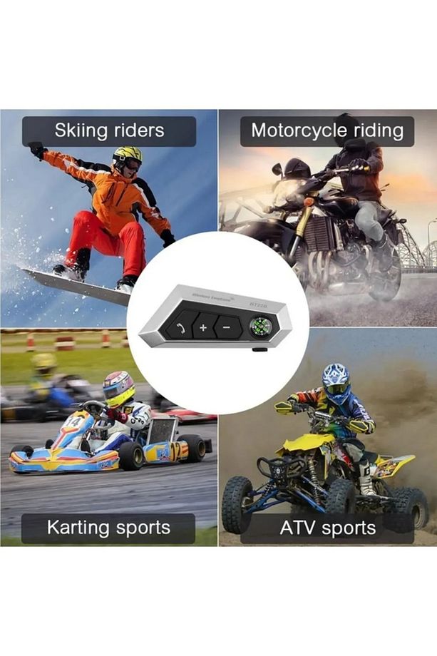 BT22B Motosiklet Bluetooth Kulaklık Kask Intercom Iki Sürücü Için Bağlantı Interkom Eşleştirme - 3
