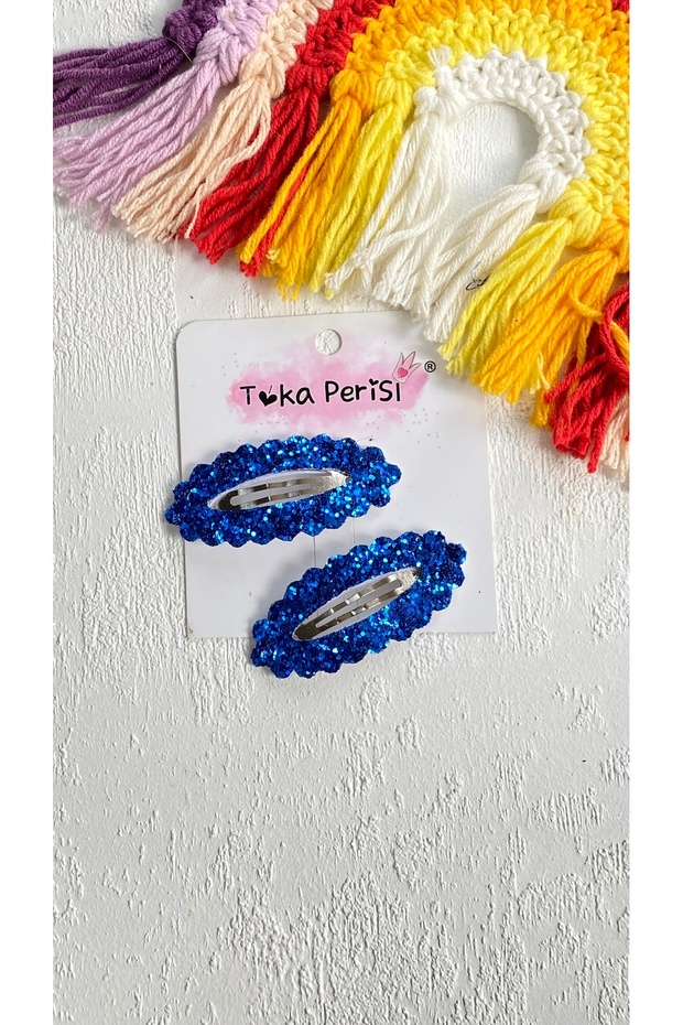 6cm Cobalt Blue - Shine Glittery 2-Piece Buckle with Snap Fasteners