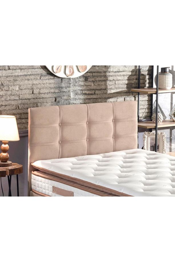 Polo Tek Kişilik Yatak Başlığı - 120 Cm Sütlü Kahve Kumaş Başlık - 1