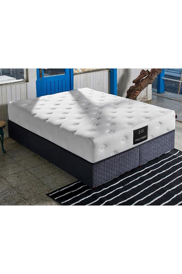 Visco Fusion 90x200 Cm Tek Kişilik Paket Yaylı Visco Süngerli Yatak Niron Lüks Ortopedik Yumuşak Yat - 1