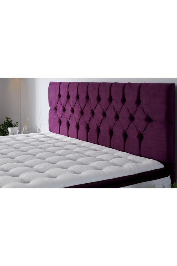 Purple Yatak Seti Tek Kişilik Yatak Baza Başlık Takımı, Orta Sert Yatak Mor Baza Ve Chester Başlık - 9