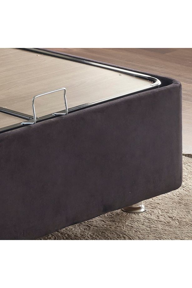 Niron Ela Baza Ve Başlık Seti -120x200 Cm Tek Kişilik Siyah Kumaş Baza Ve Başlığı Silinebilir Soho K - 7